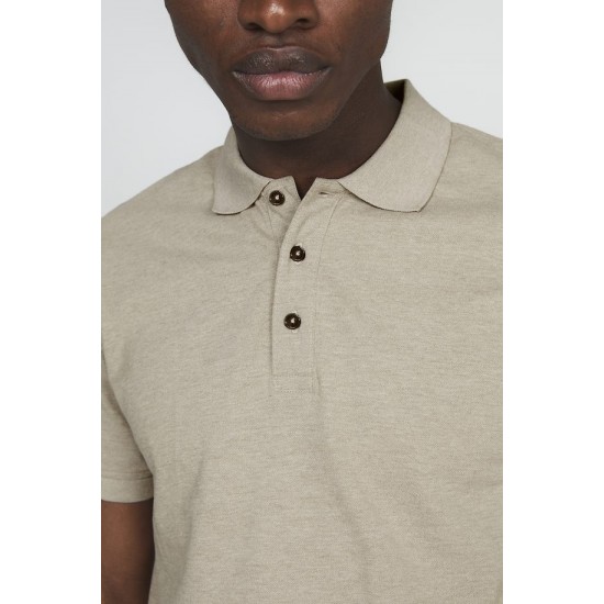 Beige melange polo shirt